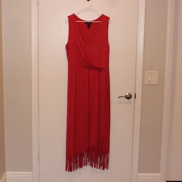 Lane Bryant Red Sleeveless V-Neck Maxi Dress Women's Size 14/16 - Picture 2 of 8